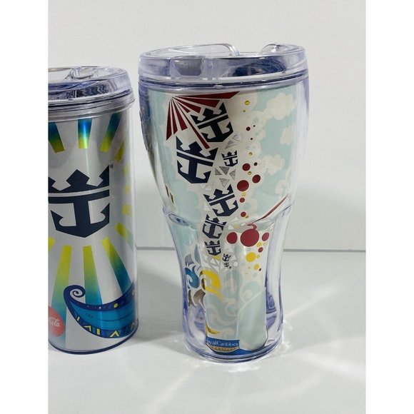 Royal Caribbean Drink Soda Package Plastic Tumblers Cups Coca Cola Set Of 3 - Picture 5 of 12